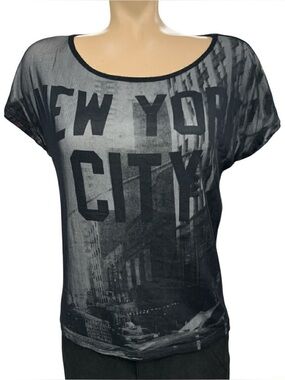 Vanilla Sugar Black New York City Sheer Graphic Tee Size S